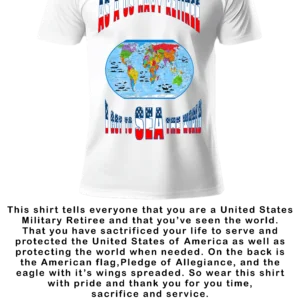 US NAVY RETIREE MEN WHITE CREW NECK T-SIRT