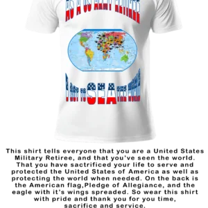 US ARMY RETIREE MEN WHITE T-SHIRT