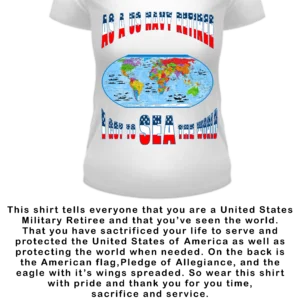 US NAVY RETIREE WOMEN WHITE V NECK T-SHIRT