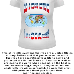 USMC RETIREE FEMALE WHITE V NECK T-SHIRT