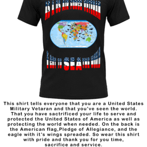 US AIR FORCE VETERAN MEN BLACK CREW NECK T SHIRT