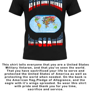 US ARMY VETERAN MEN BLACK T-SHIRT