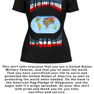 US ARMY VETERAN FEMALE BLACK T-SHIRT