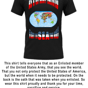 US ARMY ENLISTED MEN BLACK CREW NECK STARS AND STRIPS T-SHIRT