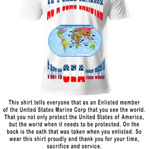 USMC ENLISTED MEN WHITE CREW NECK STARS AND STRIPS T-SHIRT