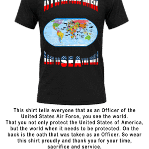 US AIR FORCE MEN OFFICER CREW NECK  BLACK T