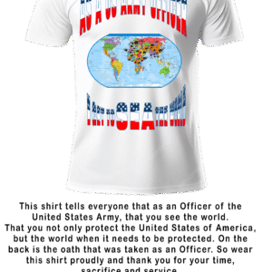 US ARMY OFFICER MEN WHITE CREW NECK STARS AND STRIPS T-SHIRT