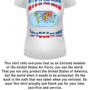 US AIR FORCE  ENLISTED WOMEN V NECK WHITE T SHIRT