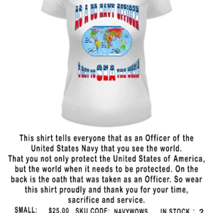 US NAVY OFFICER WOMEN WHITE V NECK T