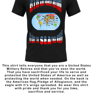 US Air Force RETIREE MEN BLACK CREW NECK T-SHIRT