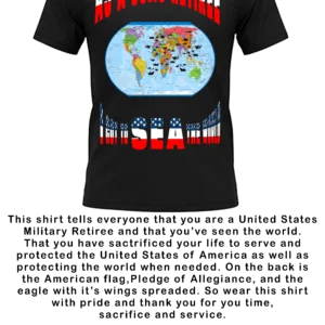 USMC RETIREE MEN BLACK CREW NECK T-SHIRT