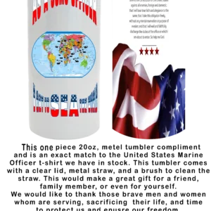 USMC OFFICER TUMBLER STARS AND STRIPS