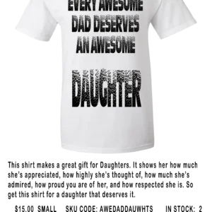 1d EVERY AWESOME DAD AND DAUGHTER WHITE CREW NECK