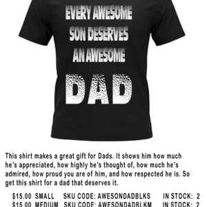 2a AWESOME SON AND DAD BLAK CREW NECK