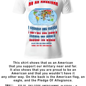 US American Men white crew neck I support our Troops