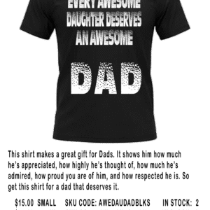 3a EVERY AWESOME DAUGHT AND DAD BLACK CREW NECK