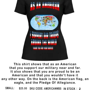 US American Female Black V Neck I support our Troops