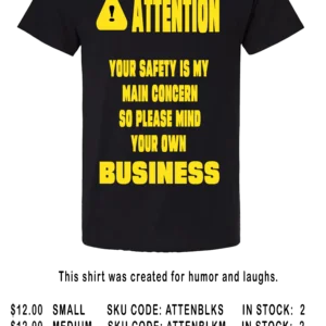 ATTENTION MEN BLACK SHIRT